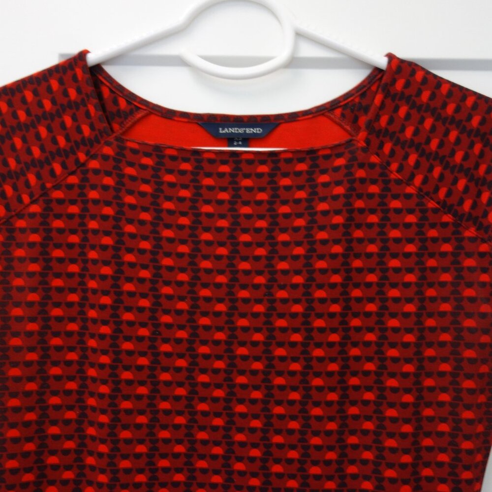 Lands End Sleeveless Midi Dress Red and Black Size XS